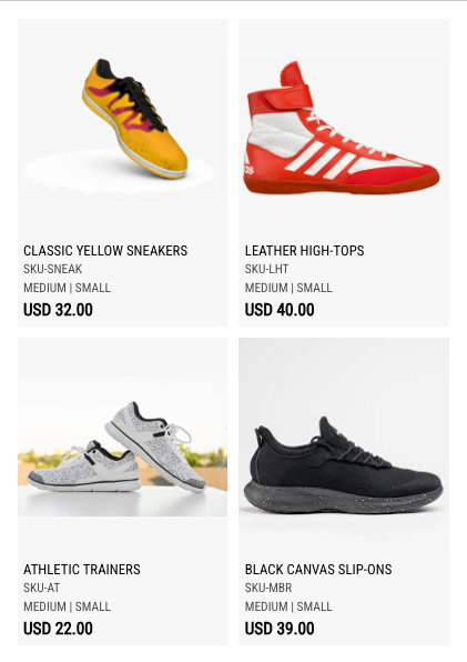 Catalog list with PDF generation button