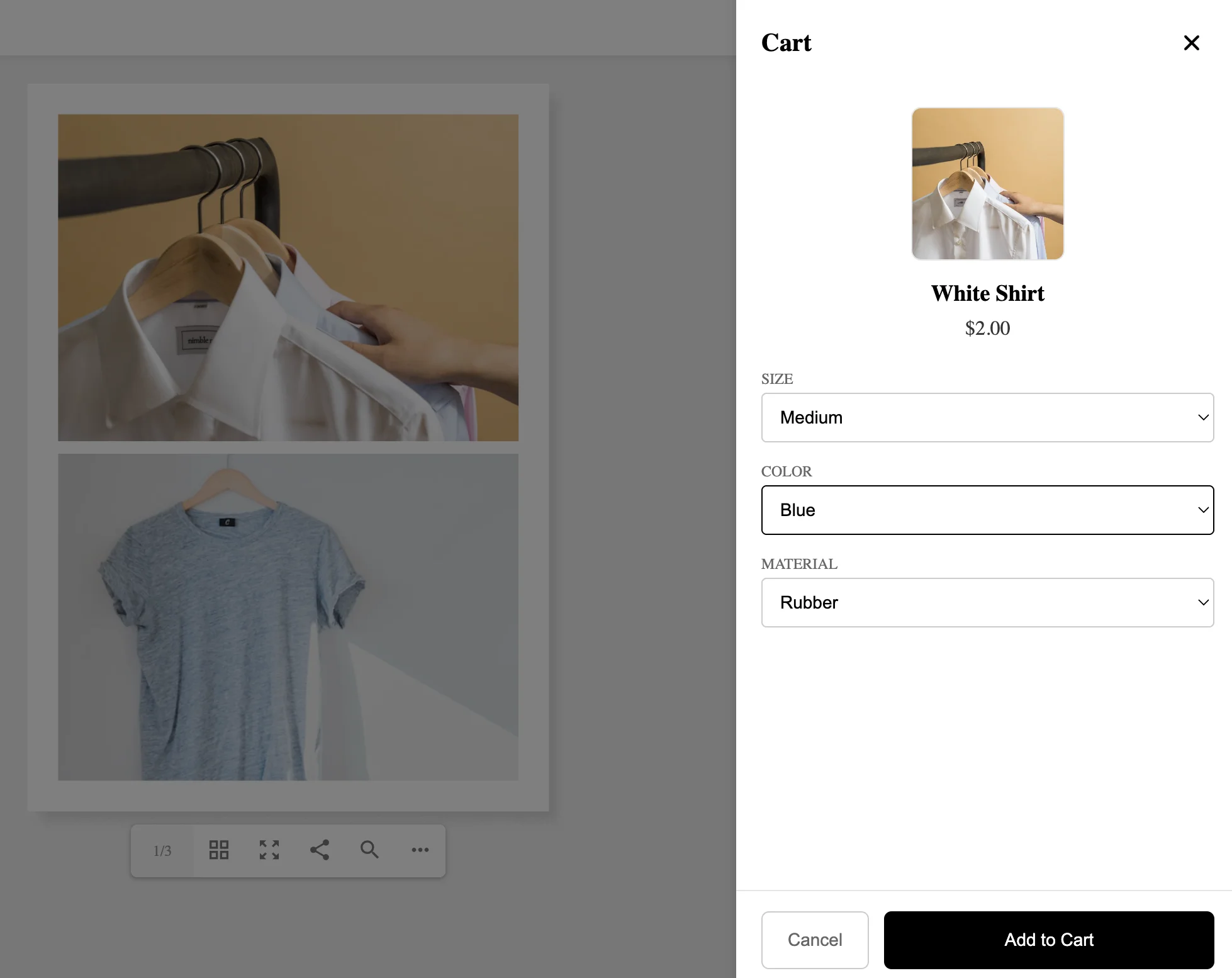 Shoppable flipbook — add to cart from catalog